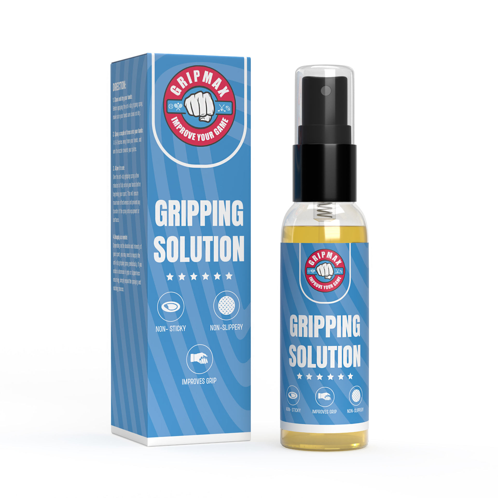 GRIPMAX Gripping Solution bottle and retail box